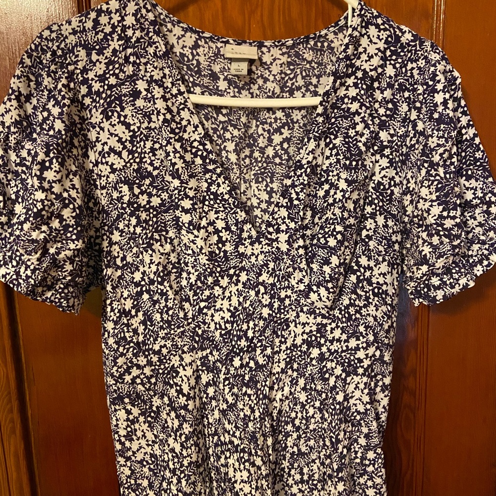 A New Day Blue and White Floral Maxi Dress